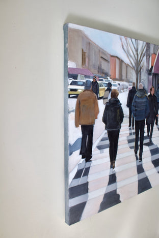 Original art for sale at UGallery.com | A Cold Day in the City by Carey Parks | $3,100 | acrylic painting | 36' h x 36' w | photo 2