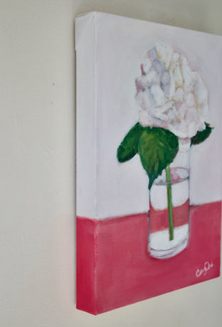 One Hydrangea by Carey Parks |  Side View of Artwork 