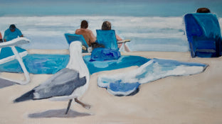Seagull on the Move by Carey Parks |   Closeup View of Artwork 