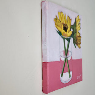 Sunflowers by Carey Parks |  Side View of Artwork 
