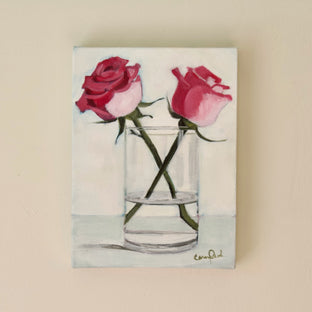 Original art for sale at UGallery.com | Two Roses by Carey Parks | $575 | acrylic painting | 12' h x 9' w | photo 3