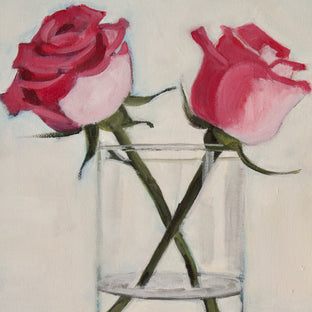 Original art for sale at UGallery.com | Two Roses by Carey Parks | $575 | acrylic painting | 12' h x 9' w | photo 4