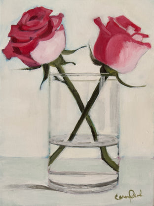 Original art for sale at UGallery.com | Two Roses by Carey Parks | $575 | acrylic painting | 12' h x 9' w | photo 1