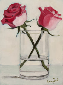 acrylic painting by Carey Parks titled Two Roses