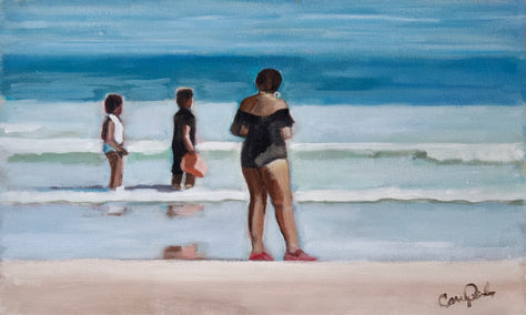 acrylic painting by Carey Parks titled Waiting for the Waves