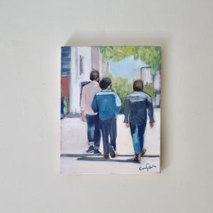 Original art for sale at UGallery.com | Walking in Brooklyn by Carey Parks | $650 | acrylic painting | 14' h x 11' w | photo 3