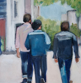 Walking in Brooklyn by Carey Parks |   Closeup View of Artwork 