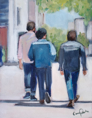 Original art for sale at UGallery.com | Walking in Brooklyn by Carey Parks | $650 | acrylic painting | 14' h x 11' w | photo 1