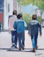 Original art for sale at UGallery.com | Walking in Brooklyn by Carey Parks | $650 | acrylic painting | 14' h x 11' w | thumbnail 1