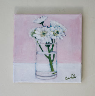 White Flowers by Carey Parks |  Side View of Artwork 