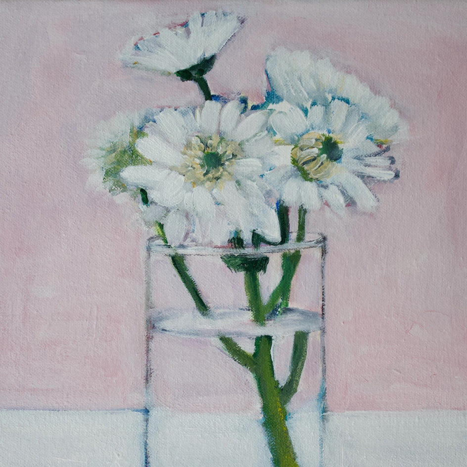 White Flowers by Carey Parks |  Closeup View of Artwork 