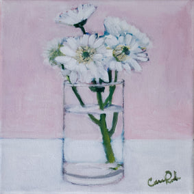 acrylic painting by Carey Parks titled White Flowers