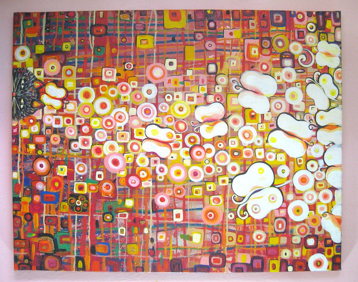 Cat and Butterflies by Natasha Tayles |  Context View of Artwork 