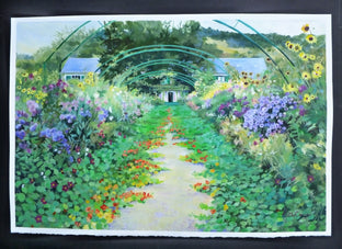 Original art for sale at UGallery.com | Arched Pathway in Monet's Garden, Giverny by Catherine McCargar | $1,325 | acrylic painting | 15' h x 22' w | photo 3