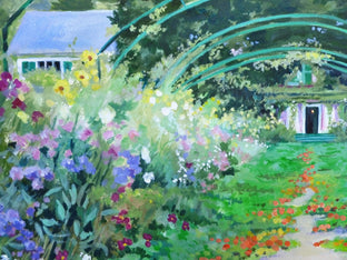 Original art for sale at UGallery.com | Arched Pathway in Monet's Garden, Giverny by Catherine McCargar | $1,325 | acrylic painting | 15' h x 22' w | photo 4