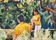 Original art for sale at UGallery.com | A Father's Hand by Catherine McCargar | $575 | watercolor painting | 10' h x 14' w | thumbnail 4