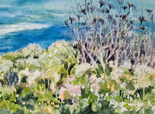 Original art for sale at UGallery.com | Cambria Coast View by Catherine McCargar | $650 | watercolor painting | 11' h x 15' w | photo 4