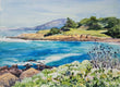 Original art for sale at UGallery.com | Cambria Coast View by Catherine McCargar | $650 | watercolor painting | 11' h x 15' w | thumbnail 1