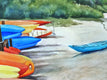 Original art for sale at UGallery.com | Kayaks by Catherine McCargar | $1,150 | watercolor painting | 18' h x 24' w | thumbnail 4