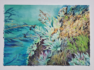 Original art for sale at UGallery.com | Point Lobos Succulents by Catherine McCargar | $1,825 | watercolor painting | 16' h x 22.5' w | photo 3