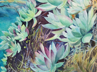Original art for sale at UGallery.com | Point Lobos Succulents by Catherine McCargar | $1,825 | watercolor painting | 16' h x 22.5' w | photo 4