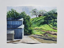 Original art for sale at UGallery.com | Shadowed Hill Behind the Barn by Catherine McCargar | $775 | watercolor painting | 11' h x 15' w | thumbnail 2