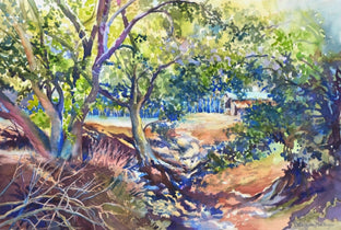 Original art for sale at UGallery.com | Through the Woods by Catherine McCargar | $825 | watercolor painting | 14' h x 20' w | photo 1