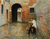 Original art for sale at UGallery.com | Cellist in the Winding Paths by Onelio Marrero | $600 | oil painting | 11' h x 14' w | thumbnail 1