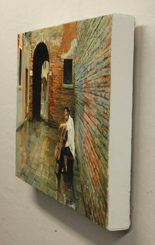 Cellist in the Winding Paths by Onelio Marrero |  Side View of Artwork 