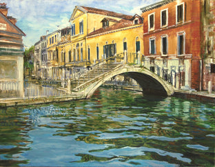 Original art for sale at UGallery.com | Venice after the Rain by Onelio Marrero | $1,025 | oil painting | 18' h x 24' w | photo 1