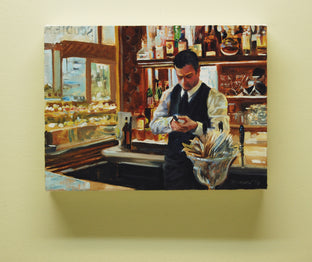 Original art for sale at UGallery.com | Checking the Vintage by Onelio Marrero | $525 | oil painting | 8' h x 10' w | photo 3
