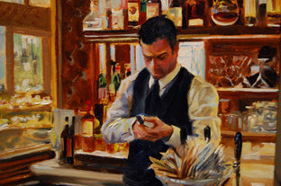 Original art for sale at UGallery.com | Checking the Vintage by Onelio Marrero | $525 | oil painting | 8' h x 10' w | photo 4