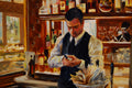 Original art for sale at UGallery.com | Checking the Vintage by Onelio Marrero | $525 | oil painting | 8' h x 10' w | thumbnail 4