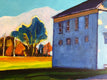 Original art for sale at UGallery.com | Moody Blue House by Laura (Yi Zhen) Chen | $750 | acrylic painting | 18' h x 24' w | thumbnail 4
