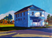 Original art for sale at UGallery.com | Moody Blue House by Laura (Yi Zhen) Chen | $750 | acrylic painting | 18' h x 24' w | thumbnail 1