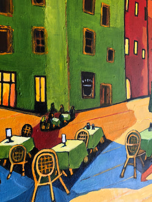 Original art for sale at UGallery.com | Piazza Cafe by Laura (Yi Zhen) Chen | $750 | acrylic painting | 24' h x 18' w | photo 4