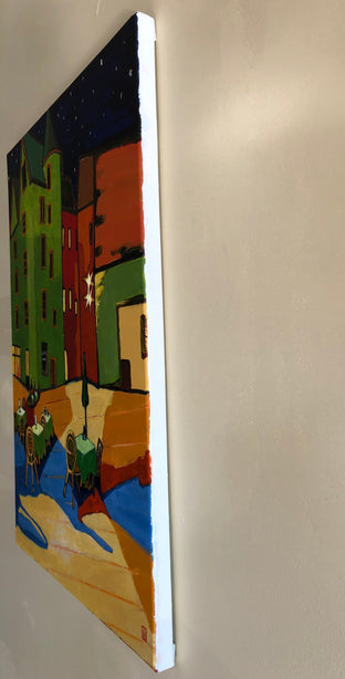 Original art for sale at UGallery.com | Piazza Cafe by Laura (Yi Zhen) Chen | $750 | acrylic painting | 24' h x 18' w | photo 2