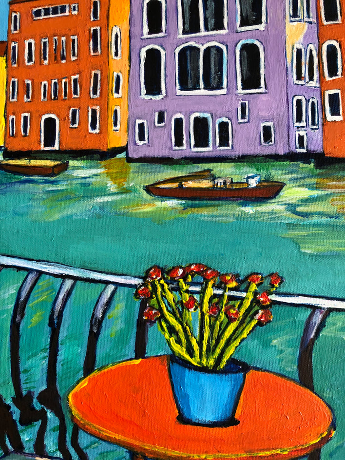 A View from the Balcony by Laura (Yi Zhen) Chen |  Closeup View of Artwork 