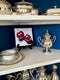 Original art for sale at UGallery.com | Cheries on White Linens by Malia Pettit | $175 | oil painting | 6' h x 6' w | thumbnail 1