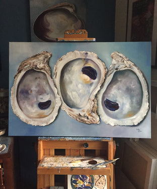 Original art for sale at UGallery.com | Chesapeake Oysters by Kristine Kainer | $3,200 | oil painting | 24' h x 36' w | photo 3