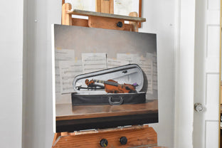 Original art for sale at UGallery.com | Charlotte's First Violin by Christopher Garvey | $3,475 | oil painting | 22' h x 30' w | photo 2