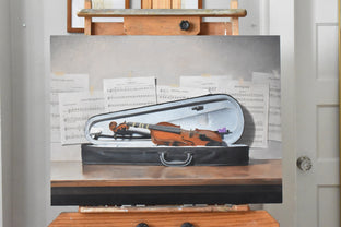 Original art for sale at UGallery.com | Charlotte's First Violin by Christopher Garvey | $3,475 | oil painting | 22' h x 30' w | photo 3