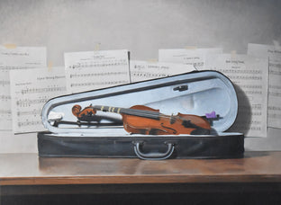 Original art for sale at UGallery.com | Charlotte's First Violin by Christopher Garvey | $3,475 | oil painting | 22' h x 30' w | photo 1