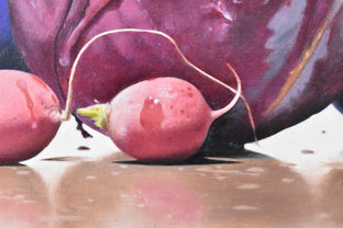 Original art for sale at UGallery.com | Radicchio with Radishes and Two Imposters by Christopher Garvey | $950 | oil painting | 11.5' h x 16' w | photo 4