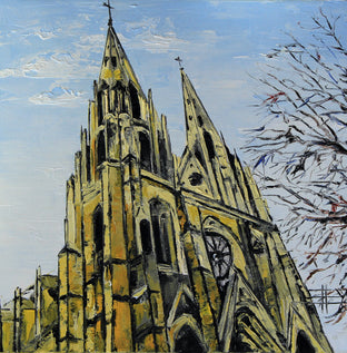 Original art for sale at UGallery.com | Basilica of Saint Clotilde by Lisa Elley | $450 | oil painting | 12' h x 12' w | photo 1