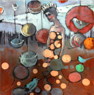 Original art for sale at UGallery.com | Circle by Mary Pratt | $3,275 | oil painting | 48' h x 48' w | photo 1