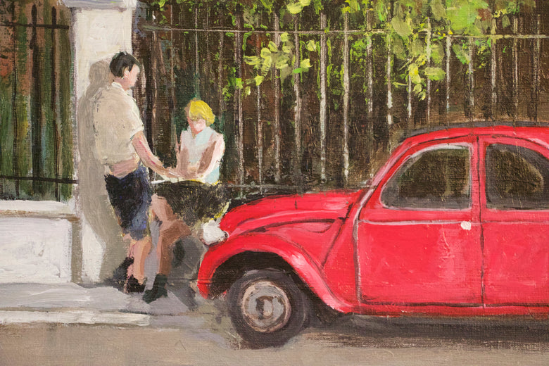 The Red Citroën by Bertrand Girard |   Closeup View of Artwork 