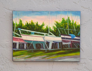 City Boat Yard by Fernando Soler |  Side View of Artwork 