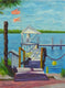 Original art for sale at UGallery.com | City Island Pier by Fernando Soler | $500 | oil painting | 16' h x 12' w | thumbnail 1