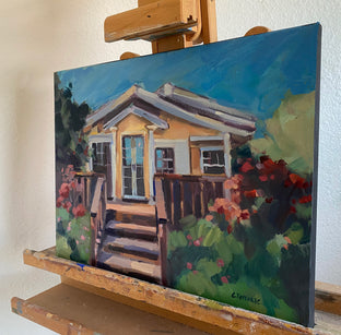 Original art for sale at UGallery.com | A House in Santa Cruz by Claudia Verciani | $925 | oil painting | 12' h x 16' w | photo 2